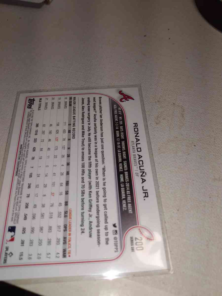 2022 Topps Ronald acuna Jr