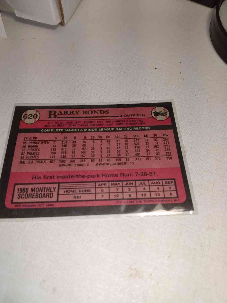 1989 Topps Barry bonds