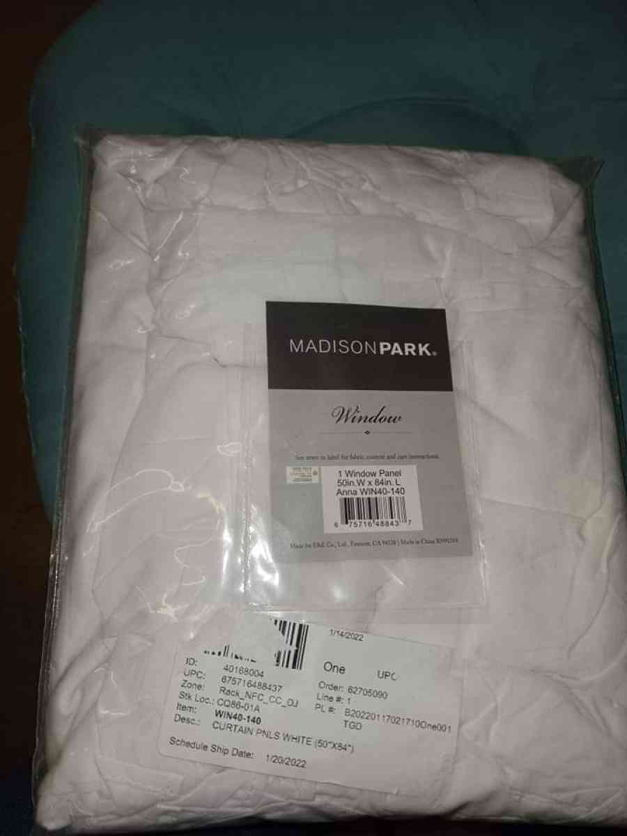 15  White  Madison Park Window  Panel 50in W x 84in L New