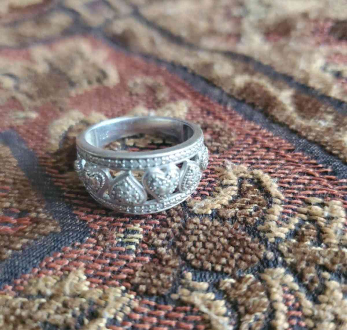 Sterling Silver And White Diamond Ring