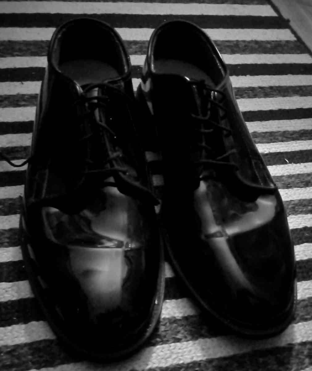 Bates Mens Black Leather Uniform Oxford sz 10E Dress Shoes