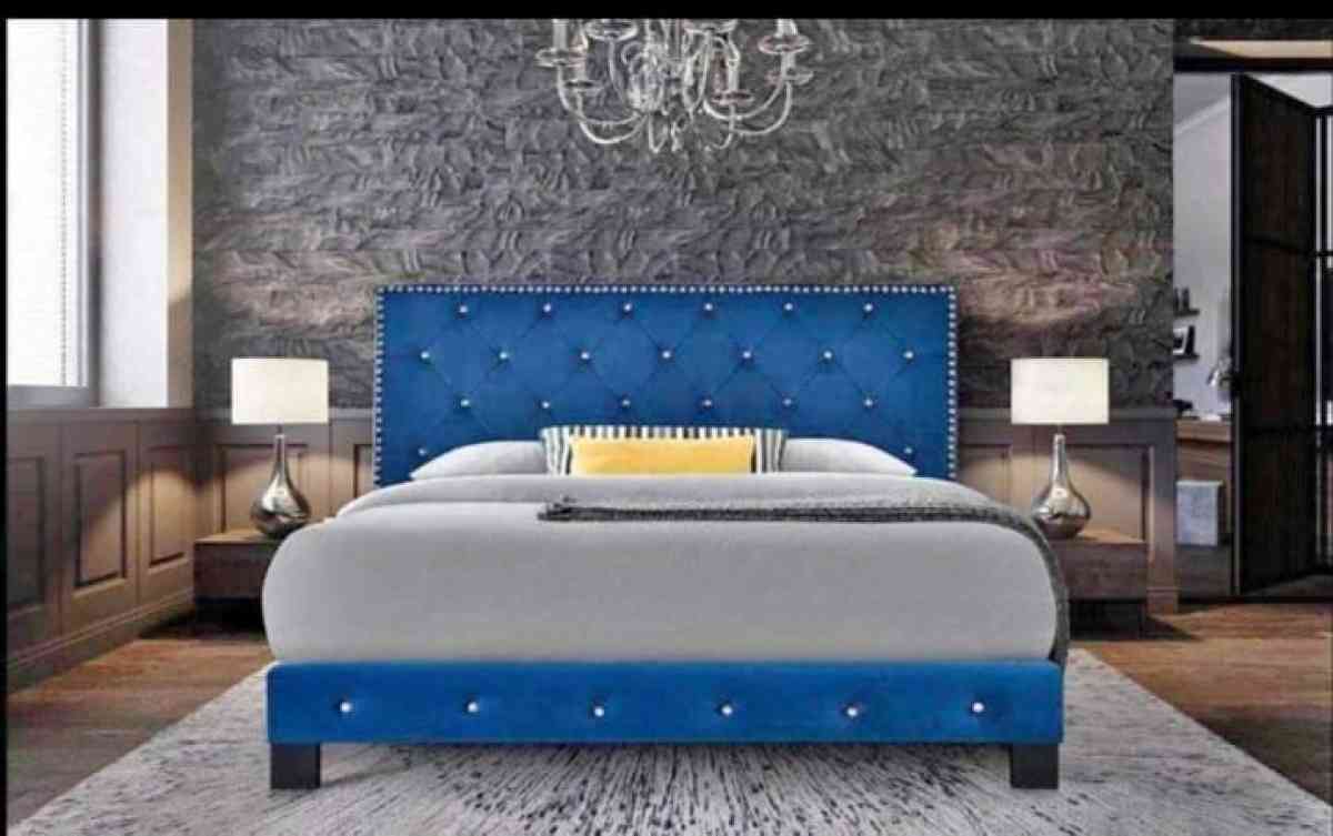 Mattress with box spring and bed frame