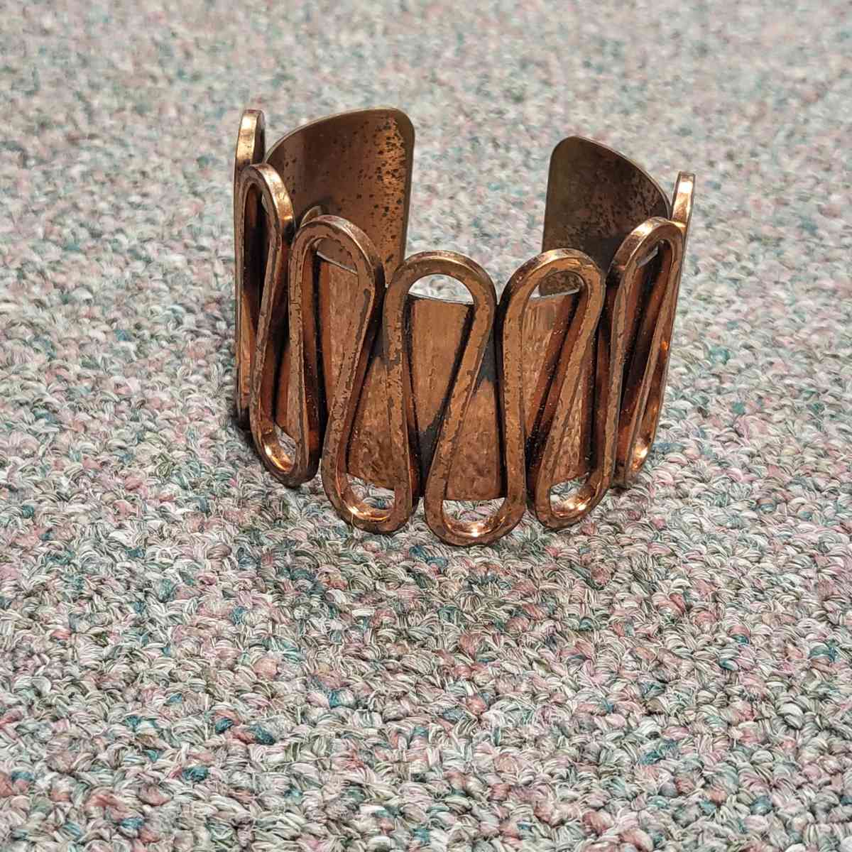 vintage copper modernist coffee bracelet