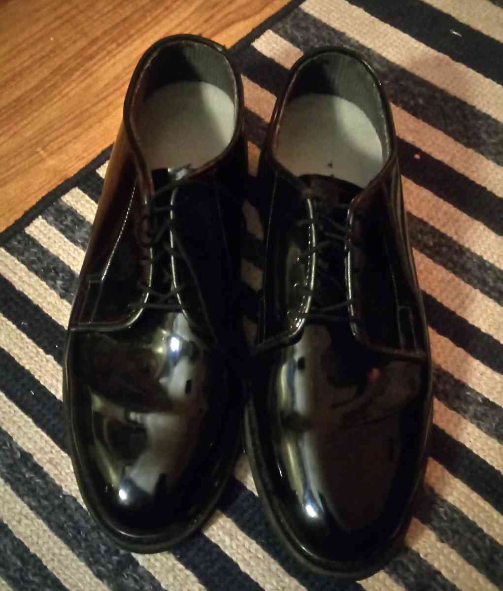 Bates Mens Black Leather Uniform Oxford sz 10E Dress Shoes