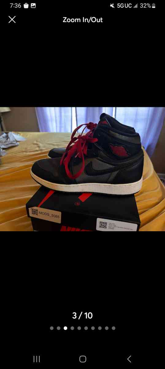 Jordan 1 retro high satin black gym red black