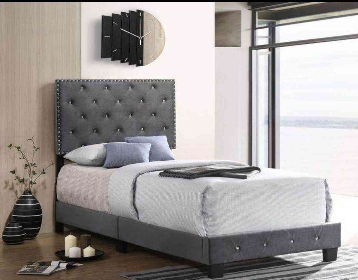 Mattress with box spring and bed frame