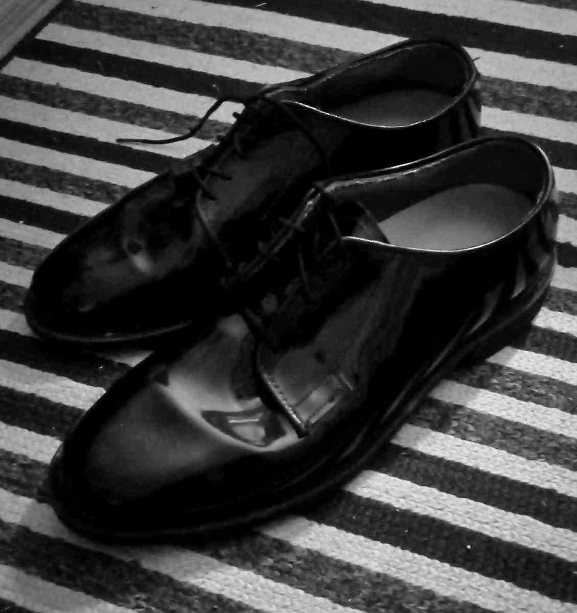 Bates Mens Black Leather Uniform Oxford sz 10E Dress Shoes