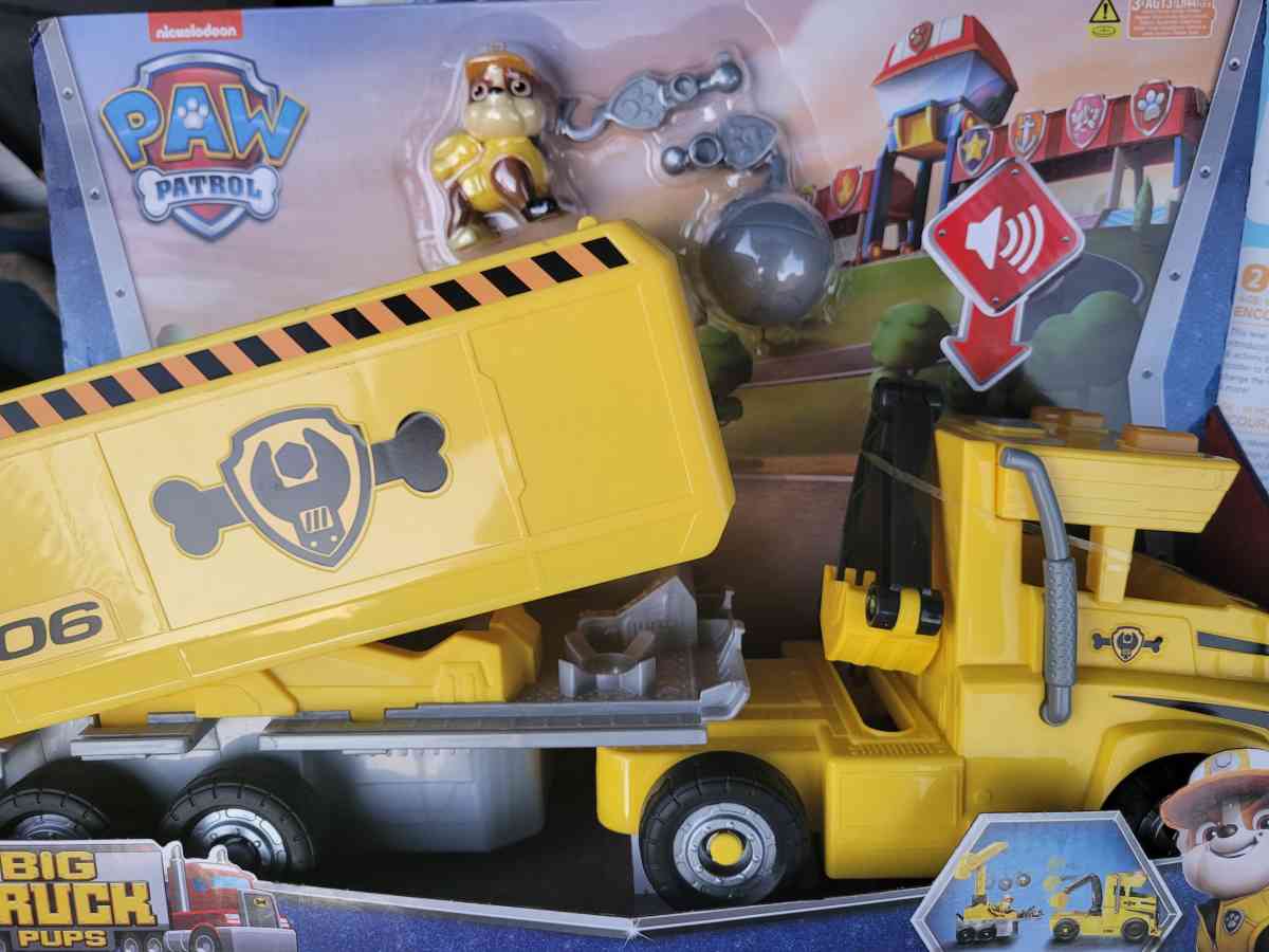 baby chair and paw patrol toy