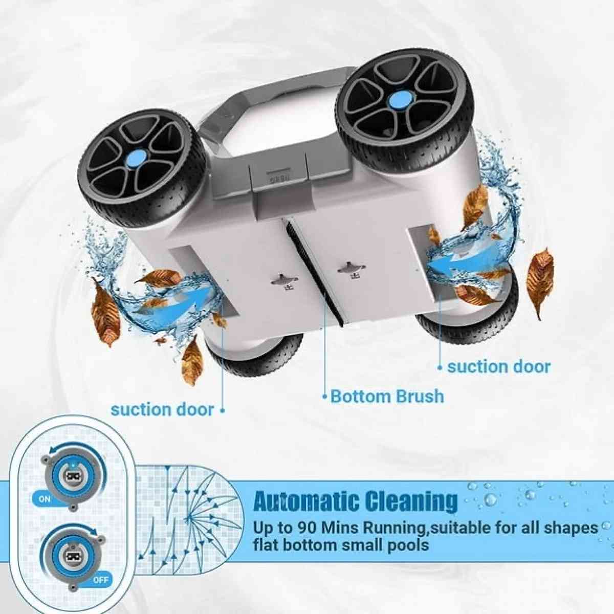 QOMOTOP CORDLESS Rechargeable ROBOTIC POOL CLEANER Up to 90