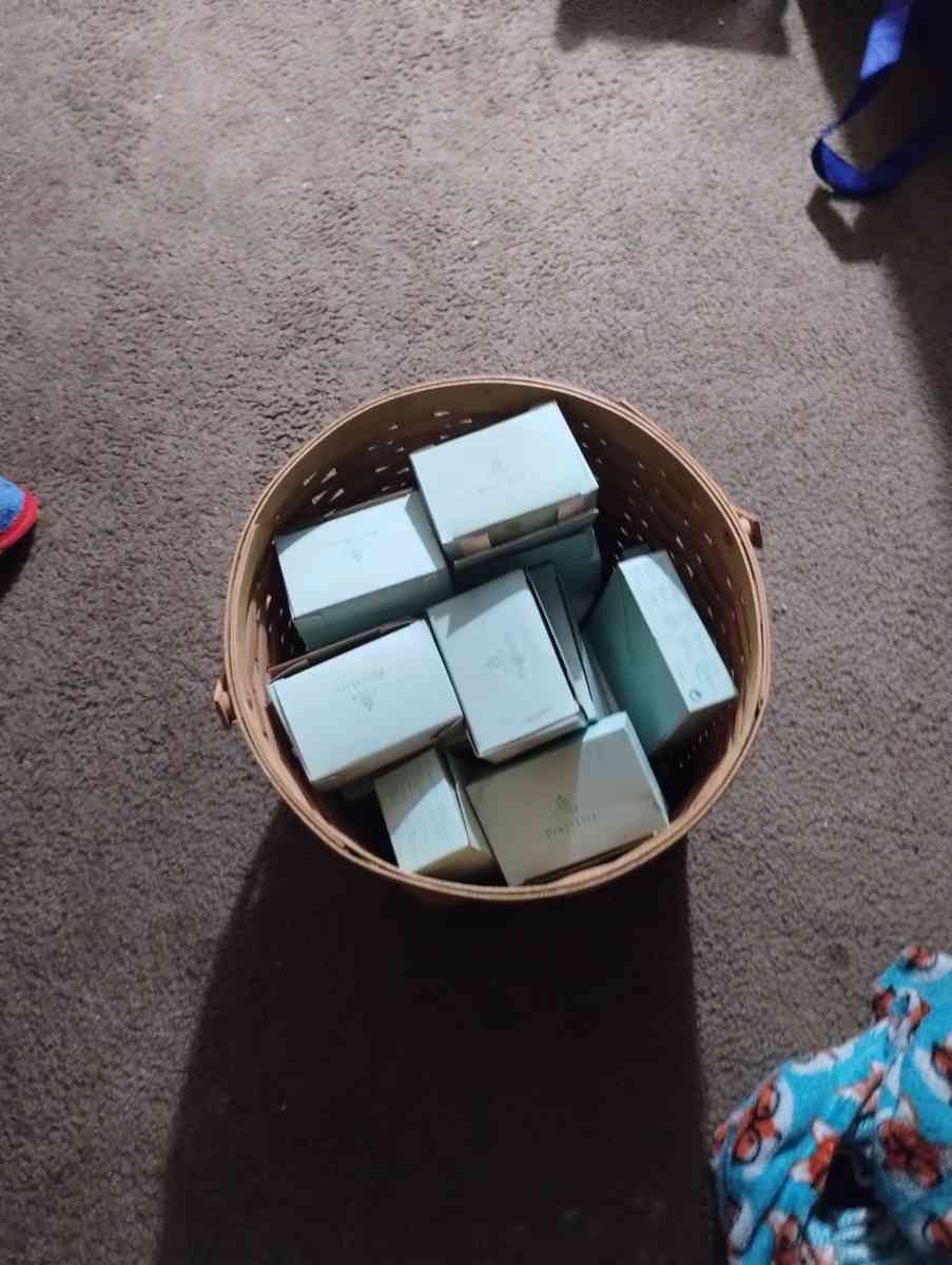 candle holder and baskets and candles