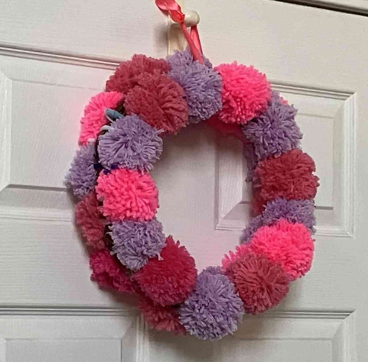 Homemade Pom Pom Wreath Cash Only Pick up in Lagrange