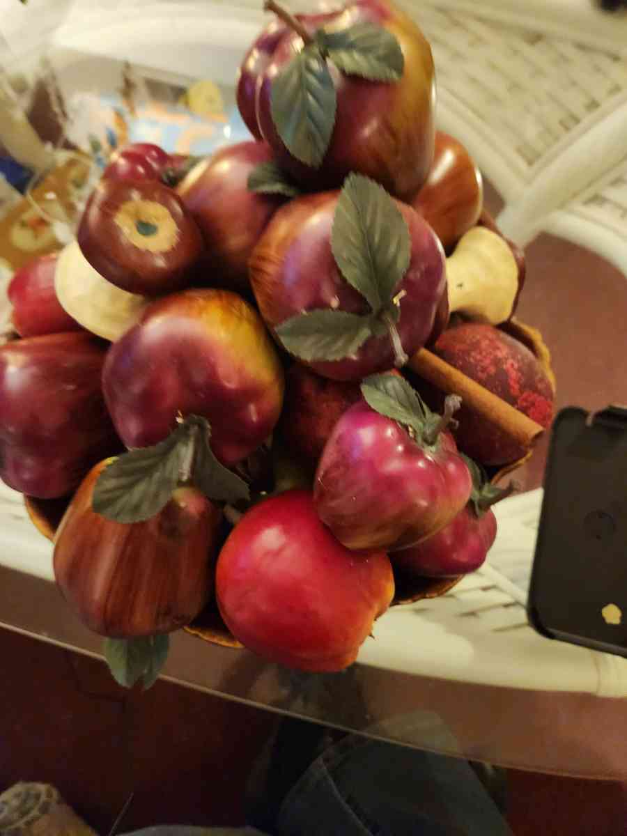 bowl and Decorative apples