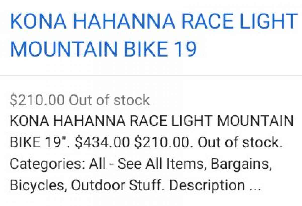 Kona light racing bike