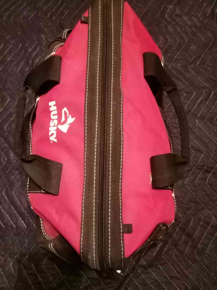 Husky tool bag with assorted tools