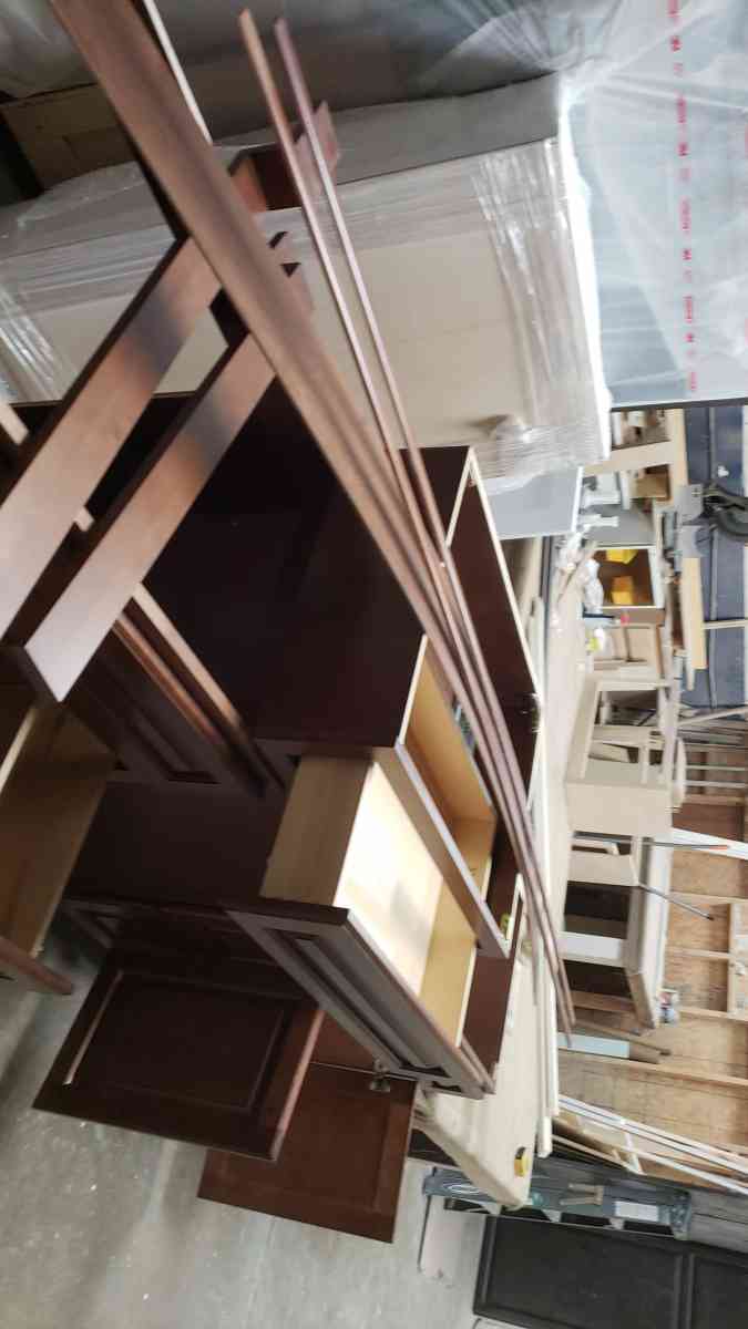 New bathroom vanity cabinets and desk set