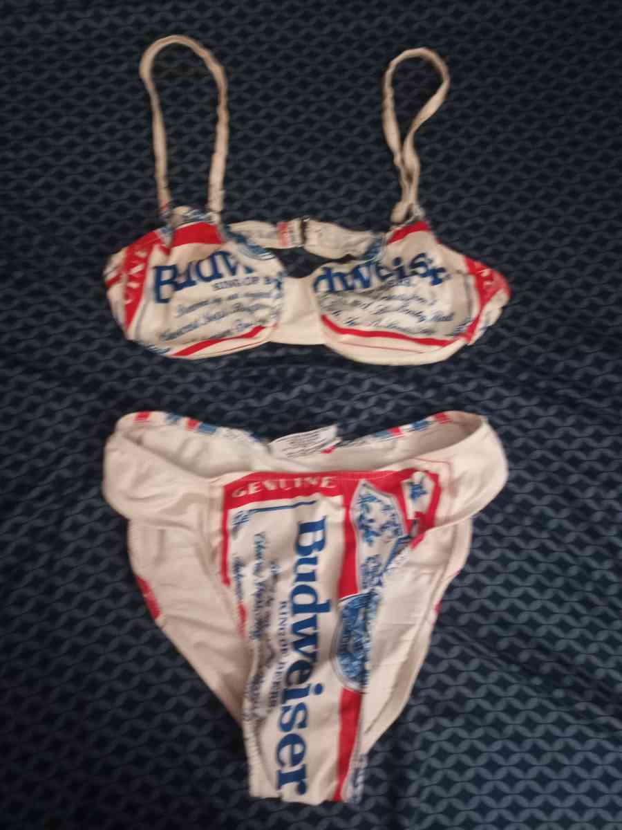 Womens Budweiser Two Piece Bathing Suits Size 7