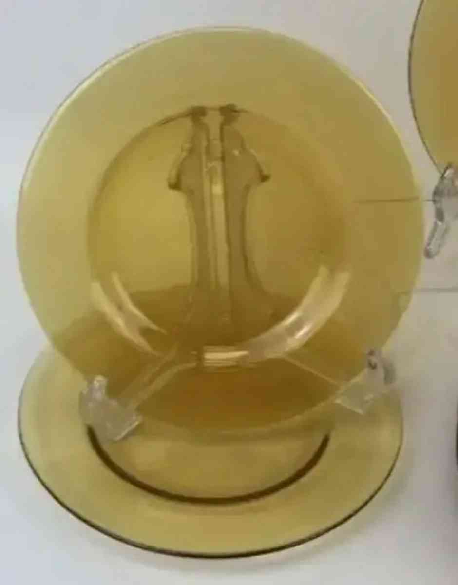 mid century amber plates price for all