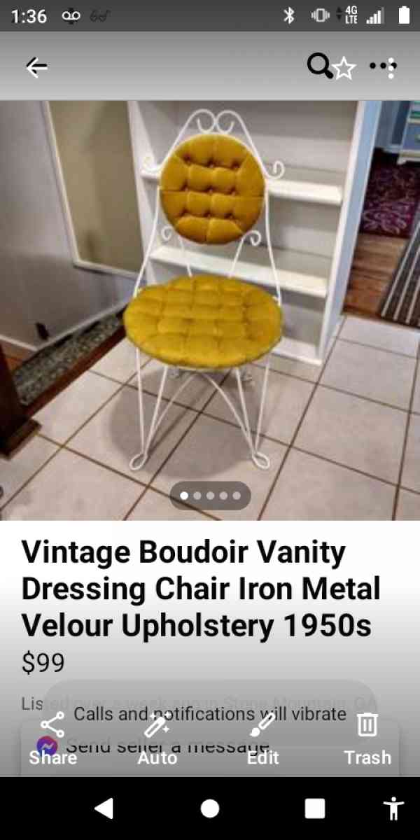set of vintage vanity chairs