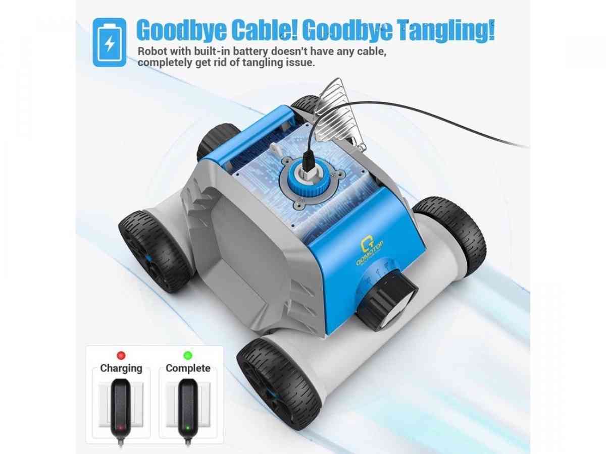 QOMOTOP CORDLESS Rechargeable ROBOTIC POOL CLEANER Up to 90