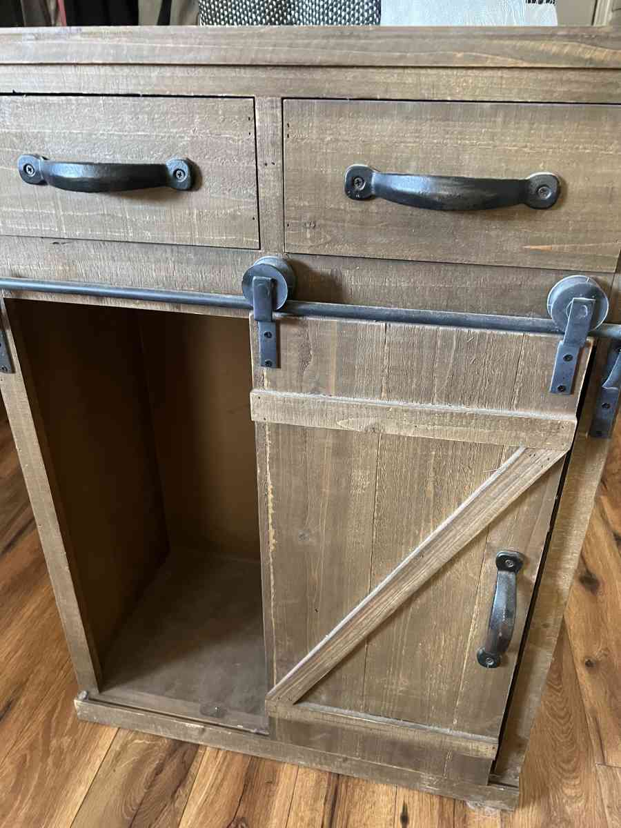 brown stand with barn doors