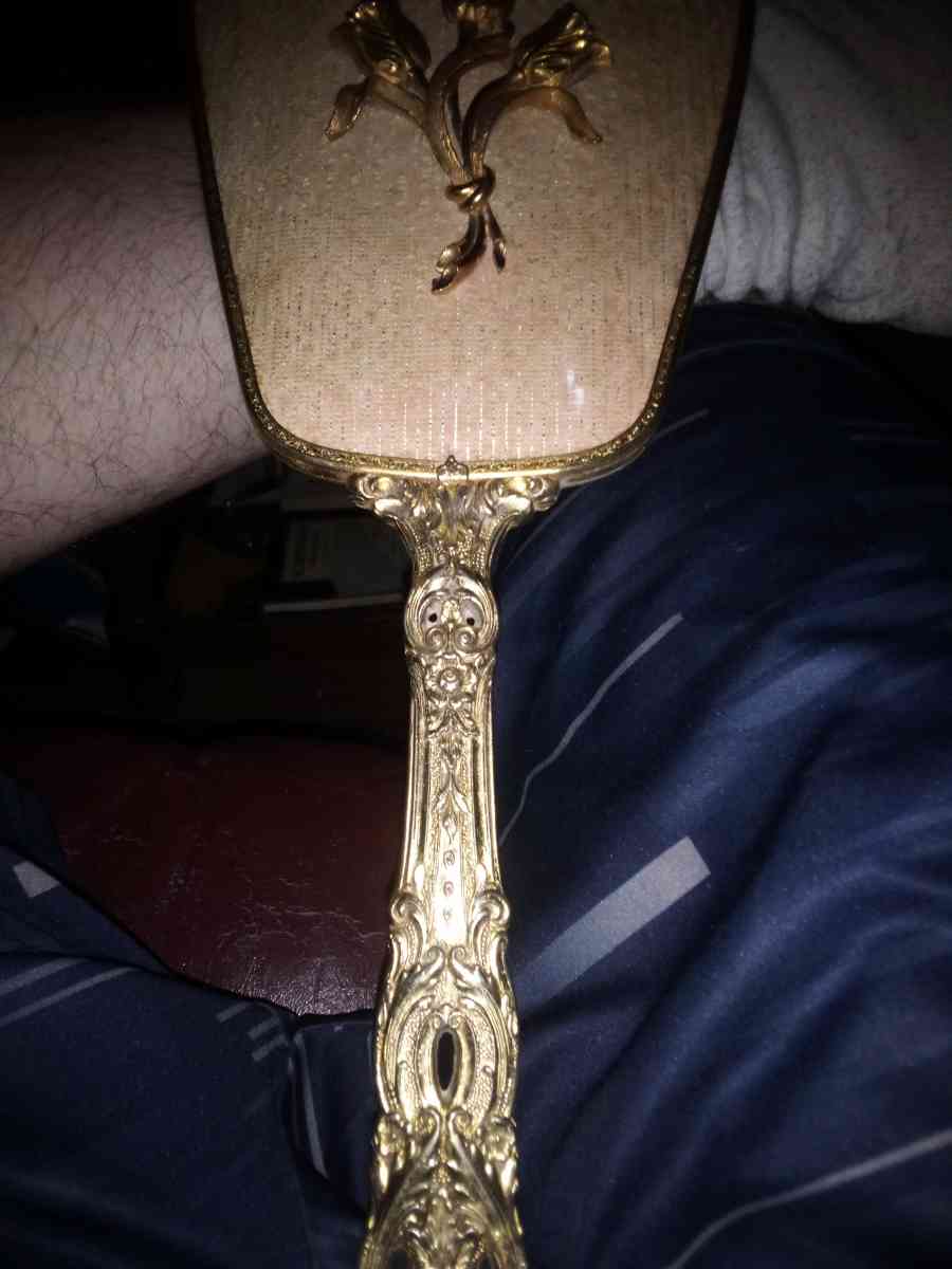 vintage hand held antique mirror