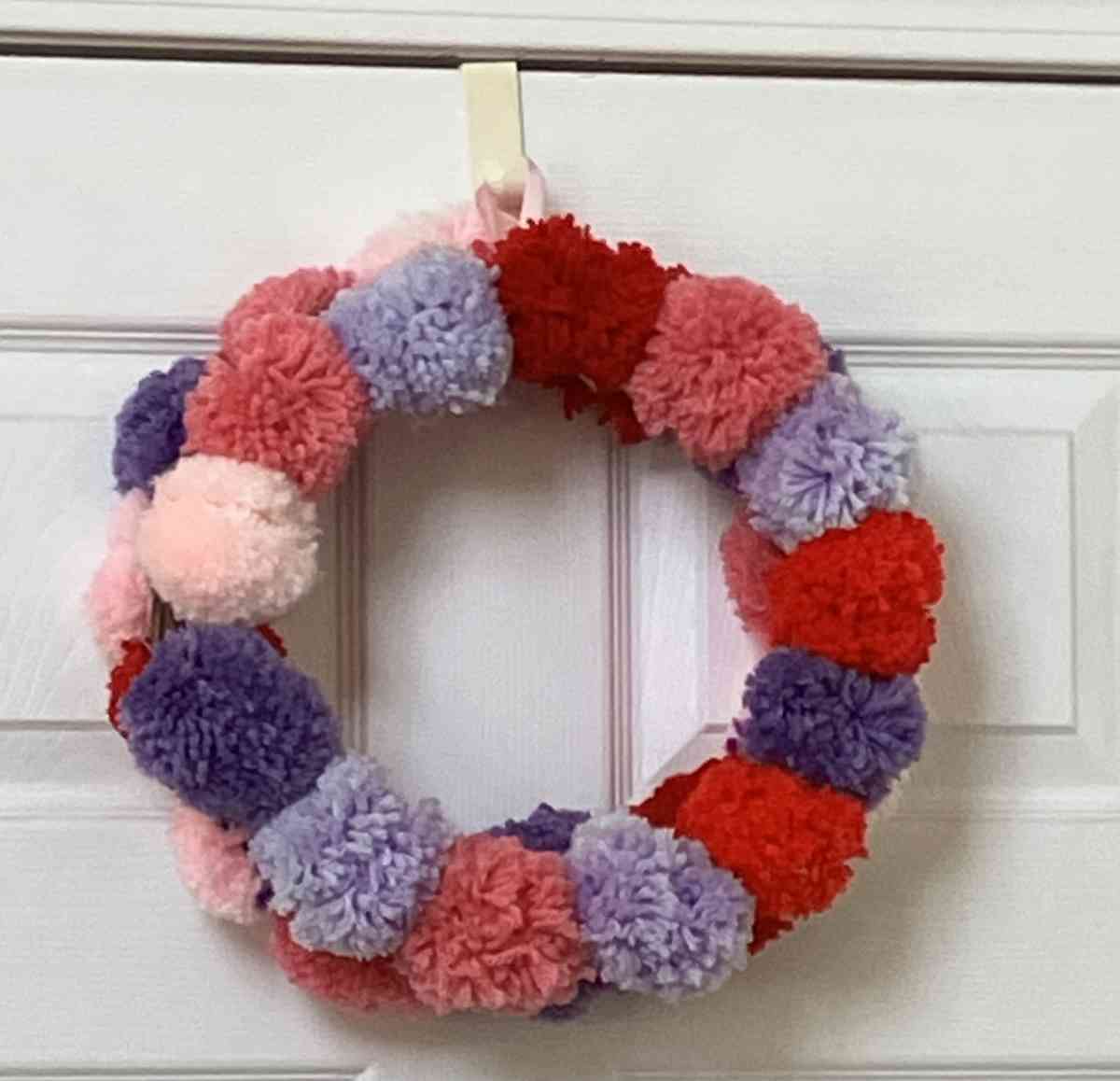 Homemade Pom Pom Wreath Cash Only Pick up in Lagrange