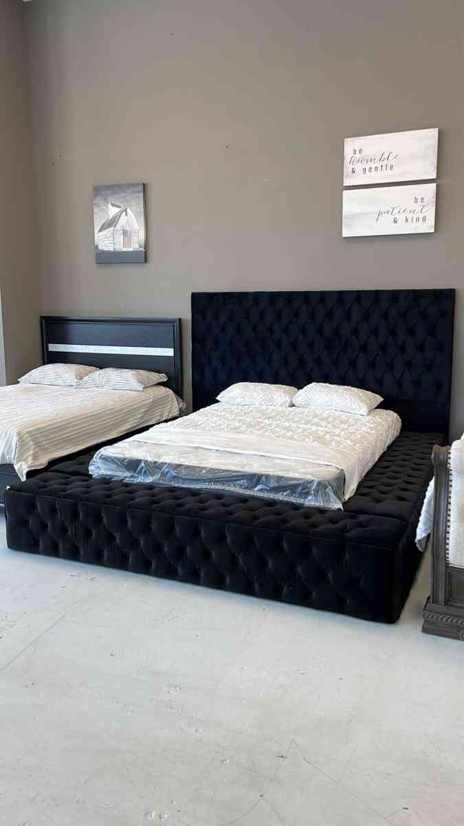 Paris Black Platform Bed Only Queen We have delivery