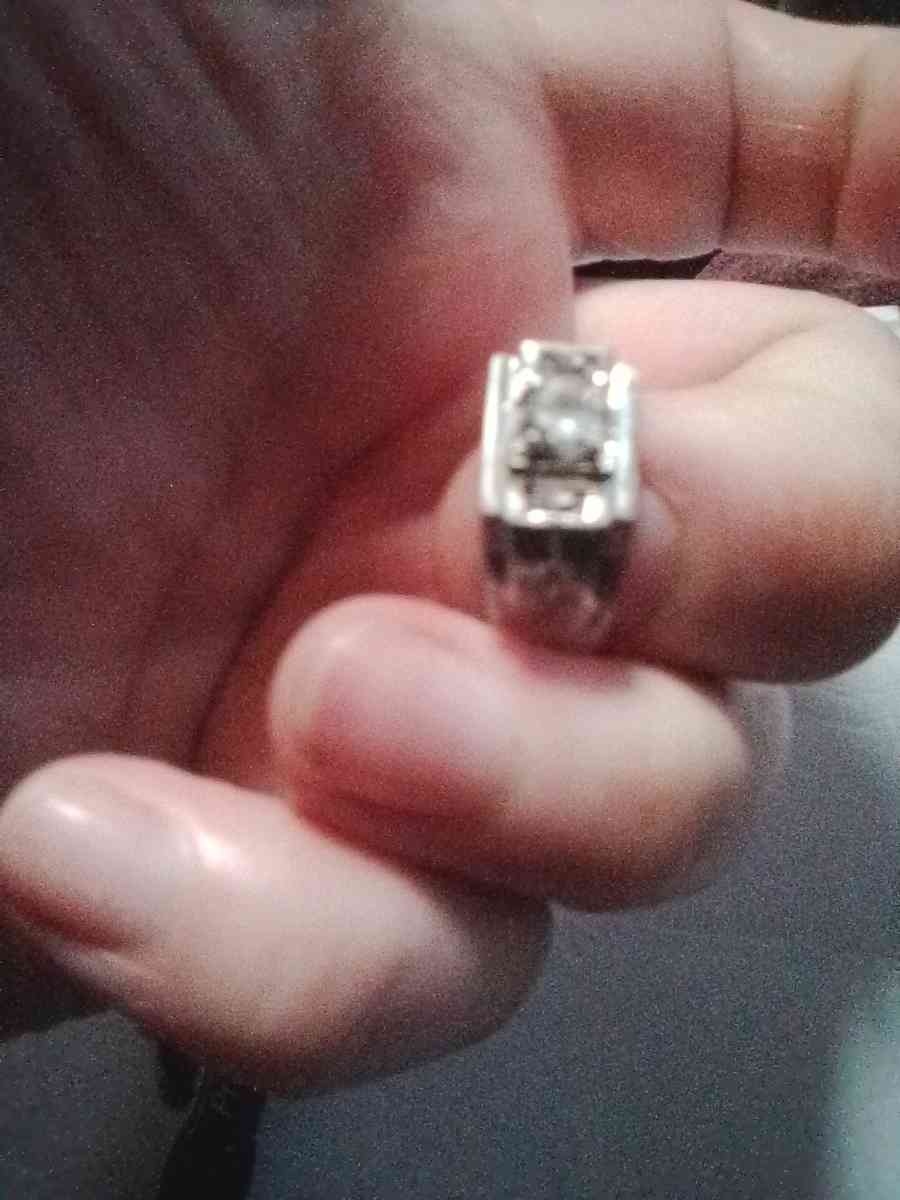 antique 1 platinum diamonds and 1 silver ruby rings