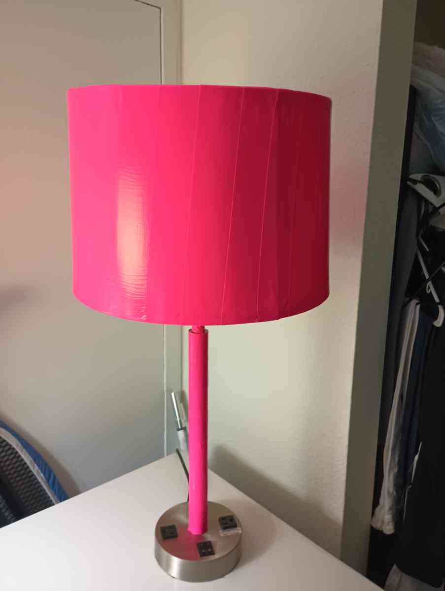 pink and chrome lamp