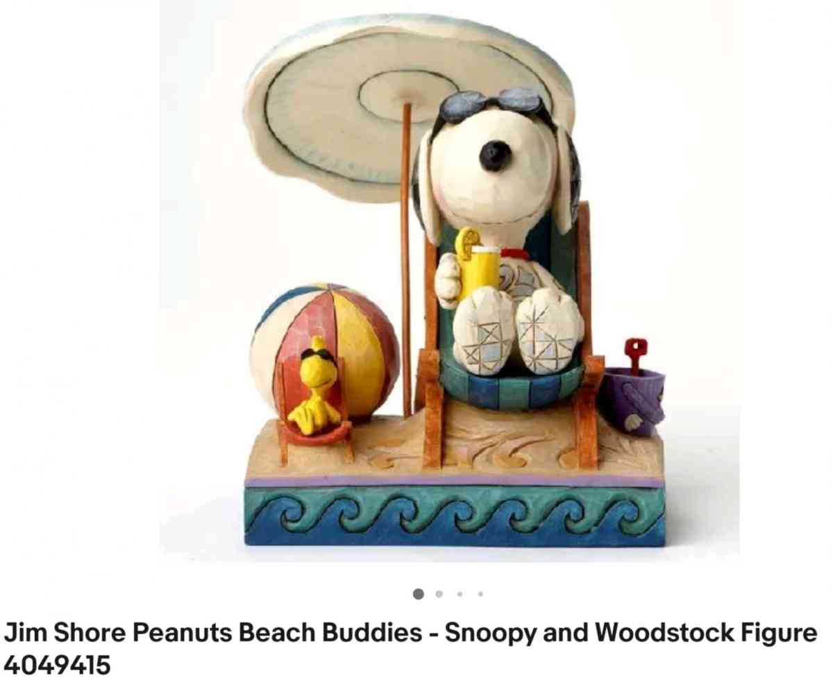 Jim Shore Peanuts Beach Buddies  Snoopy and Woodstock Figure