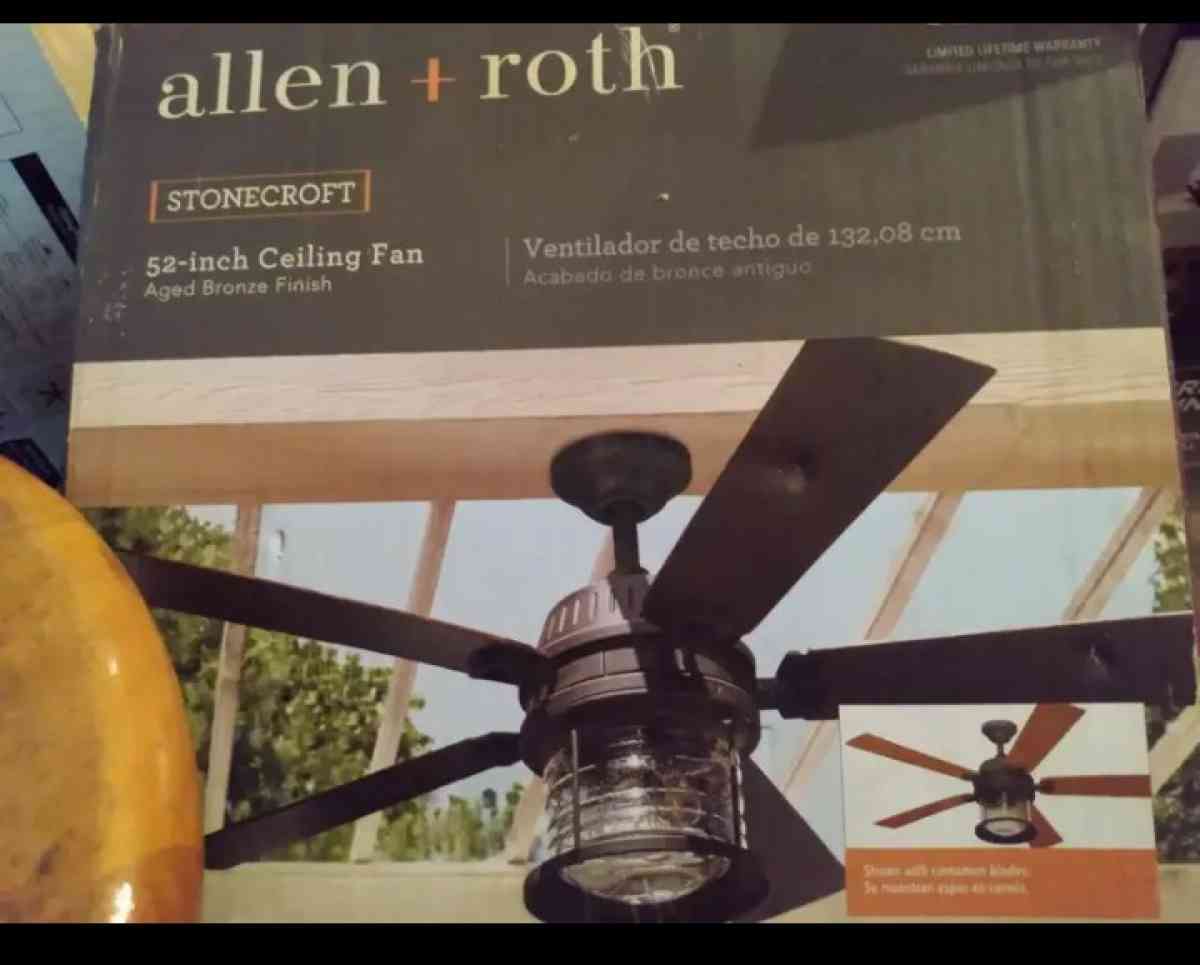 beautiful brand new in box Allen Roth 52 bronze ceiling fan