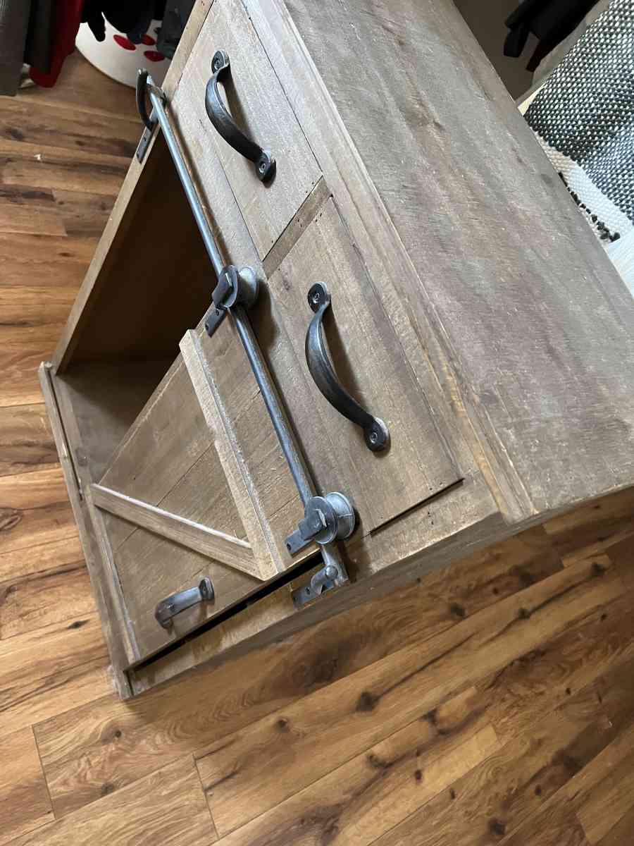 brown stand with barn doors