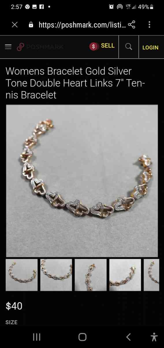 Double hearted diamond tennis bracelet