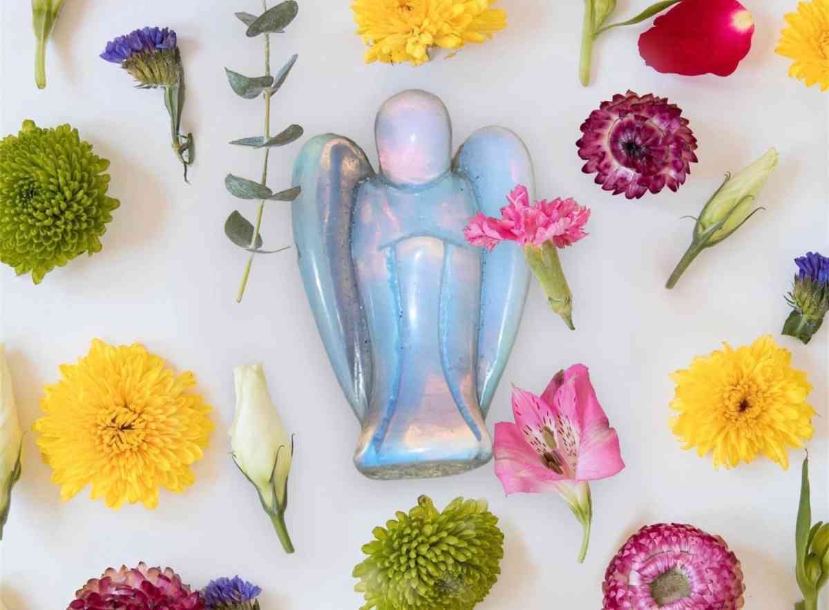 Small Opalite Angel Carving