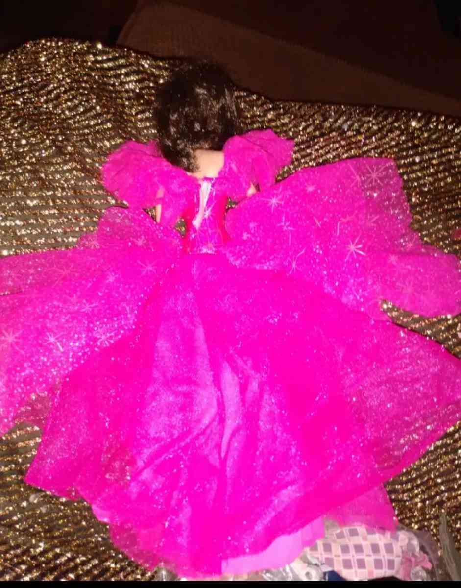 vintage Holiday Barbie in beautiful pink dress