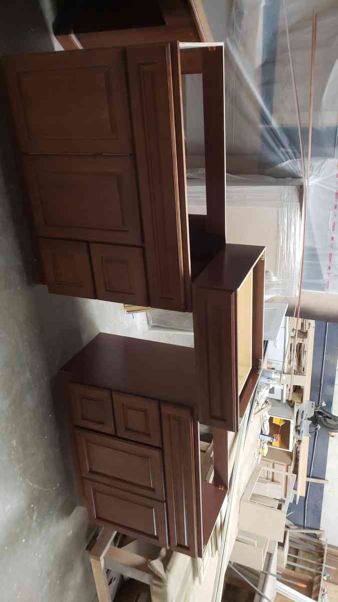 New bathroom vanity cabinets and desk set