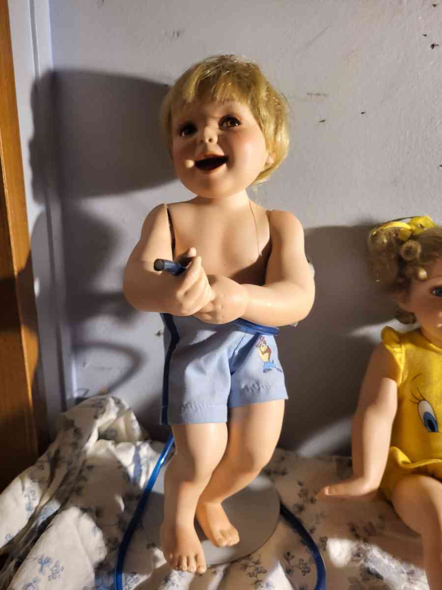 antique smiling boy doll