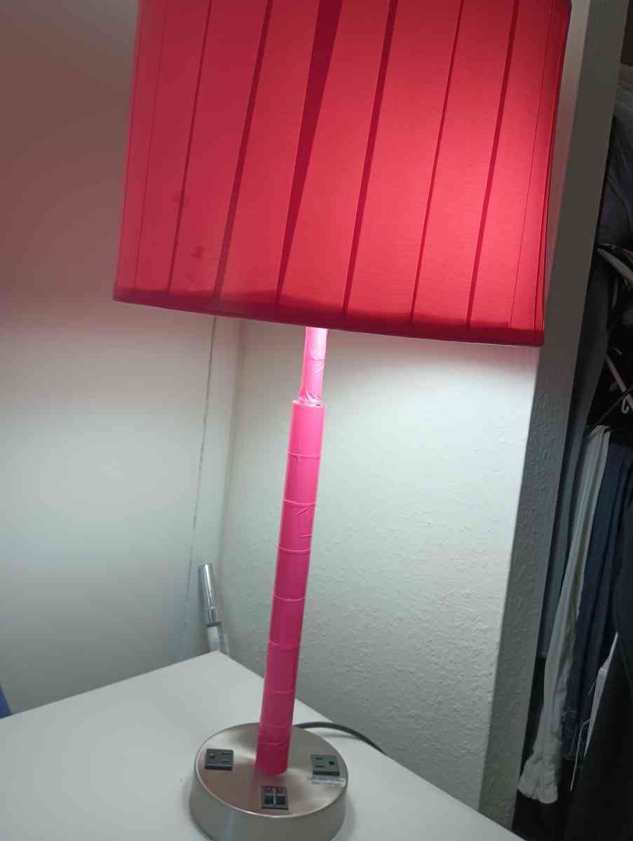 pink and chrome lamp