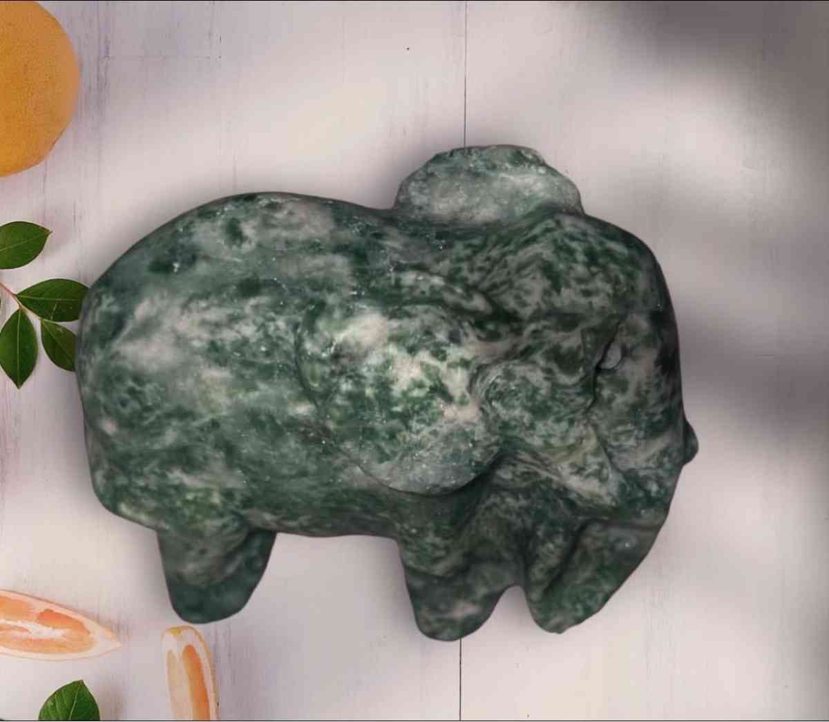 Tree Agate Crystal Elephant
