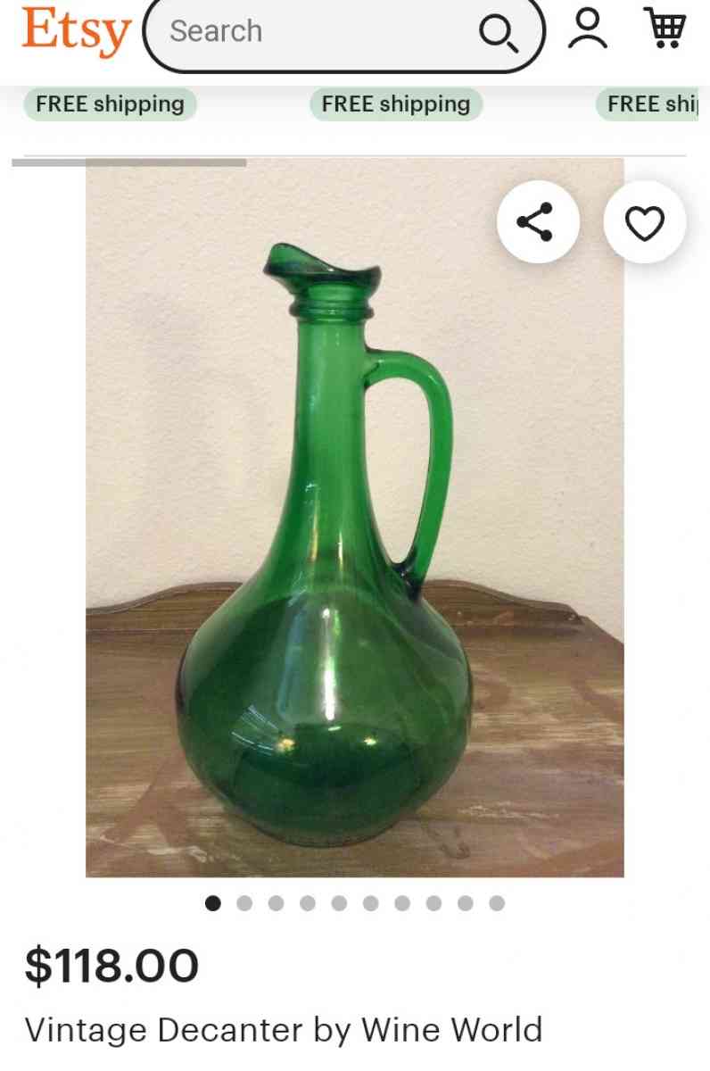 Mid century  venetian glass carafe Jug decanter