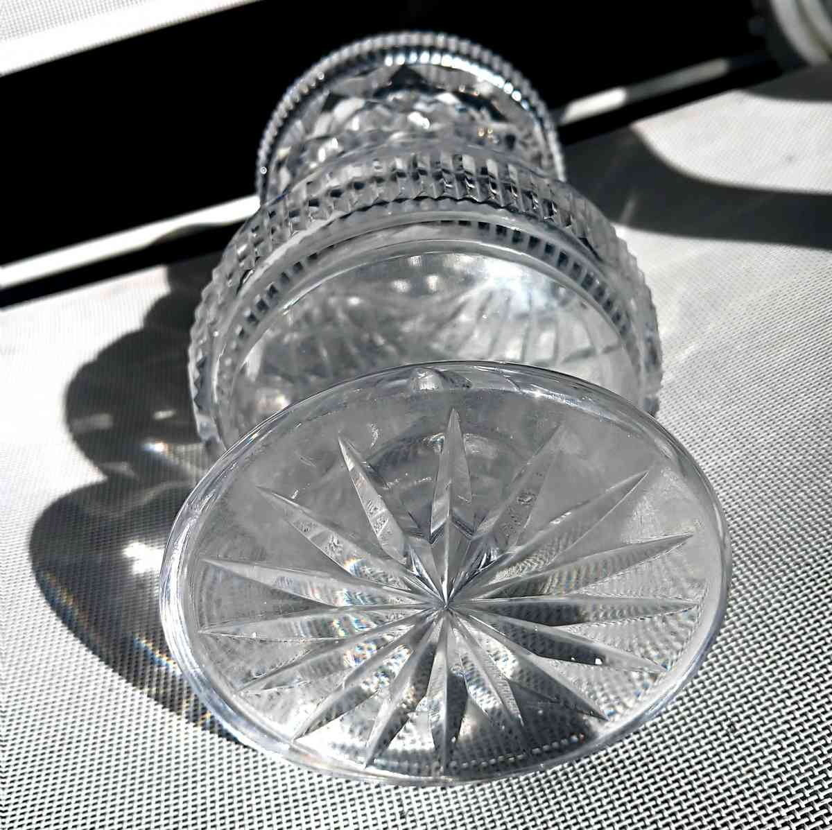 vintage thick crystal vase