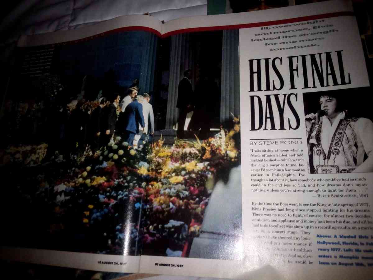 US MAGAZINE AUGUST 24TH 1987 ELVIS THE LAST DAYS