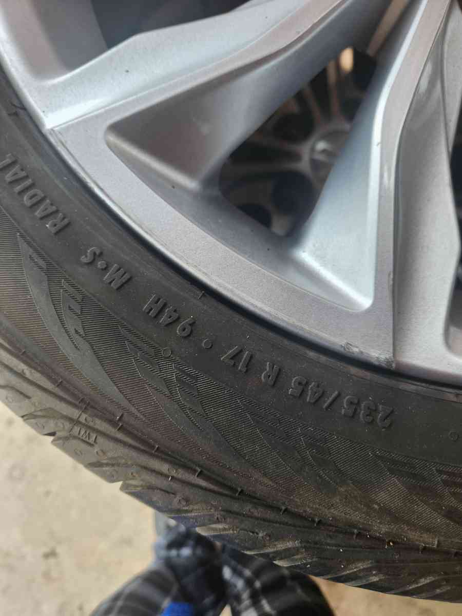 A set of 4 17 inch rims and tires