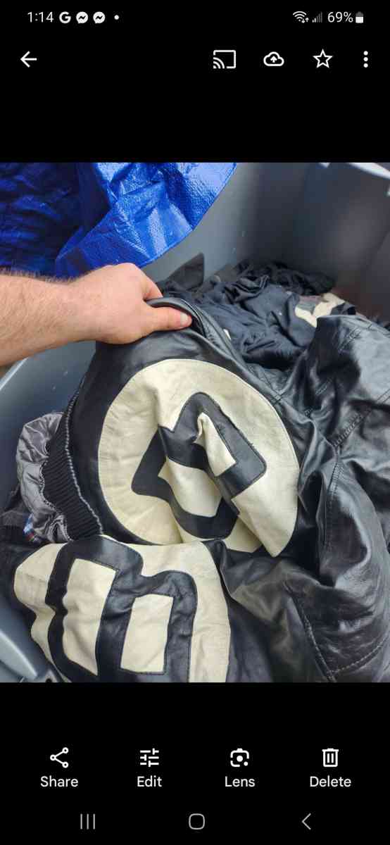 8 ball leather jacket n 8 ball shirt n pants