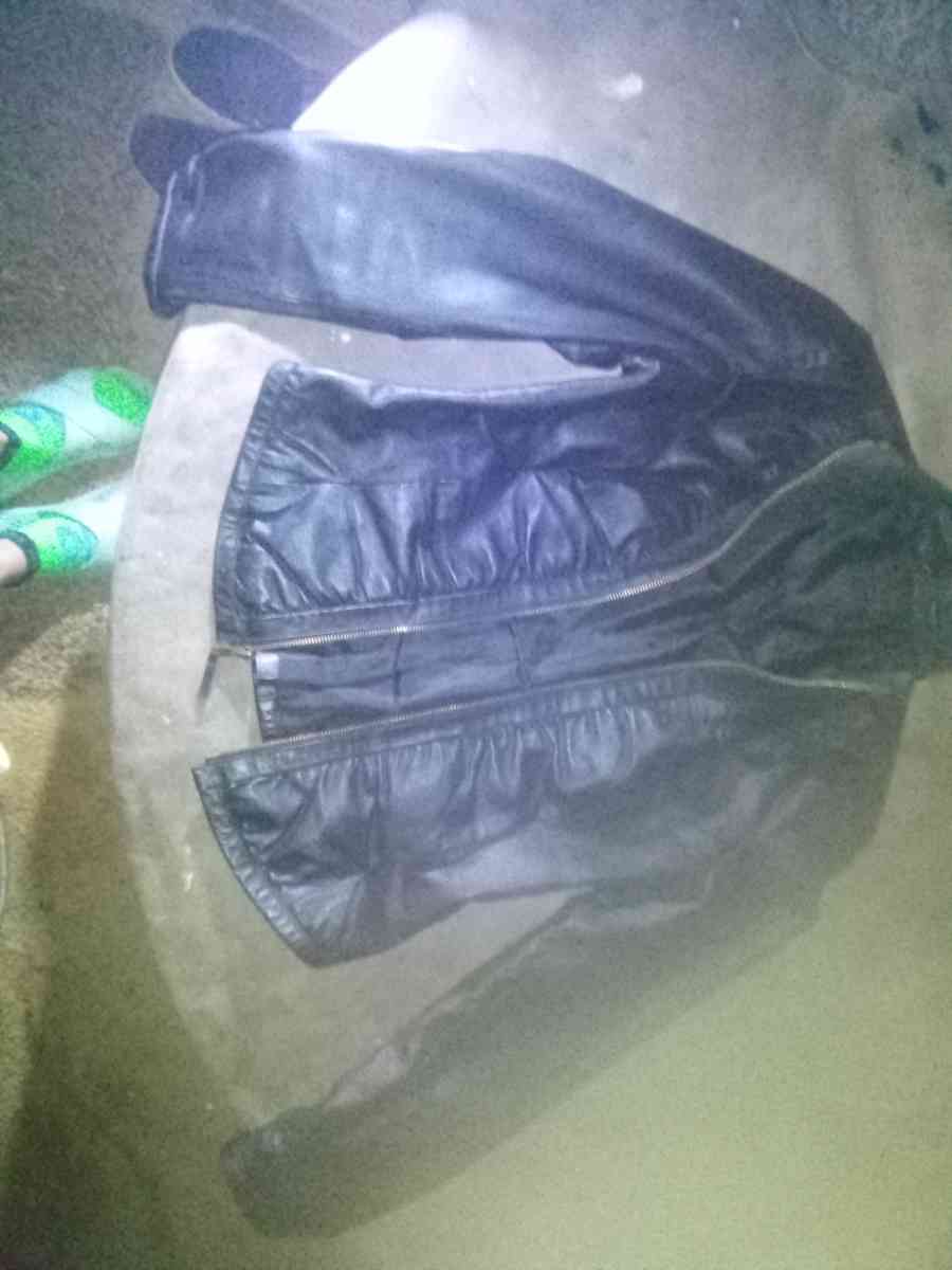 womens black leather jacket