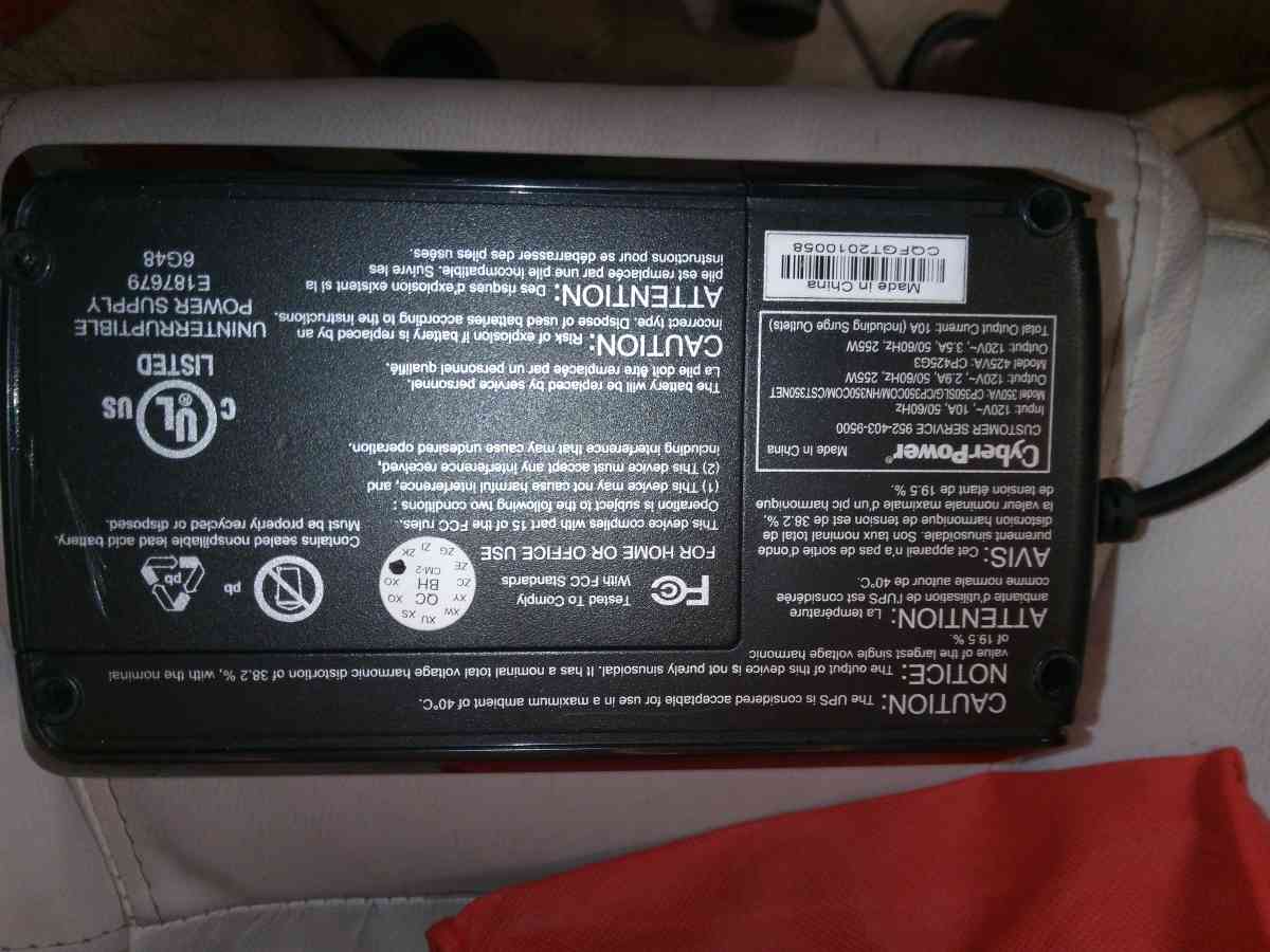 cyberpower recharable 6 plug outlet