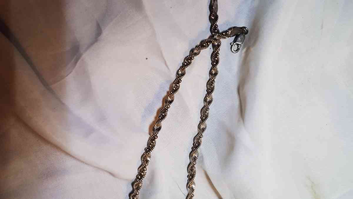 20 inch beaded twist 925 Italian silver