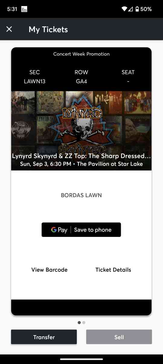 Lynard Skynyrd and zz top tickets