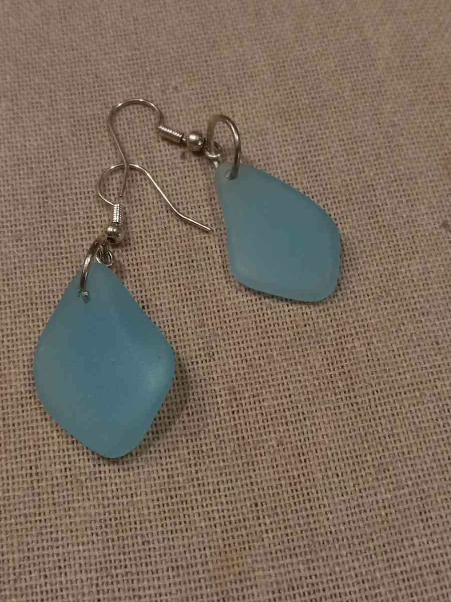 Womens Real Sea Glass Earrings