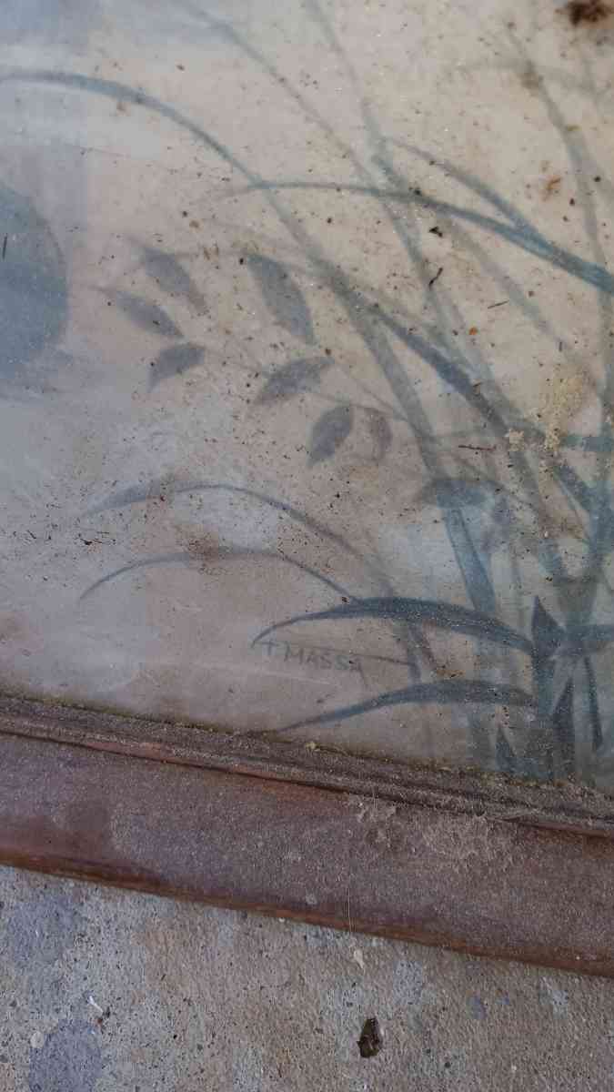 F MASSA RACCOON PAINTING FRAMED